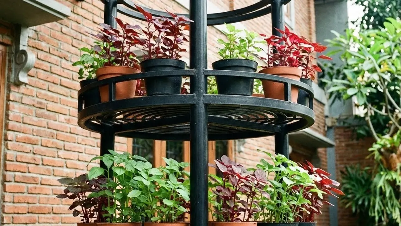 Kebun Sayur Mini Dengan Kombinasi Vertical Tower