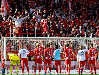 Union Berlin sukses memberi kejutan besar di Liga Jerman musim 2022/2023. (AFP/John Macdougall)