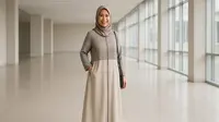 7 Inspirasi Gamis Lurik Kombinasi Polos Kekinian untuk Wanita Usia 50-an, Tampak Fresh dan Lebih Muda