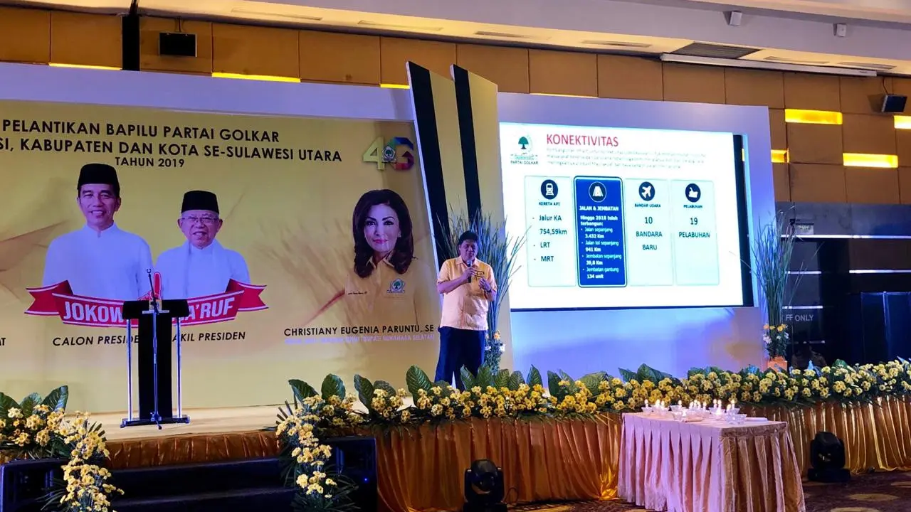 Ketua Umum Partai Golkar Airlangga Hartarto saat konsolidasi di Manado, Sulawesi Utara (Istimewa)