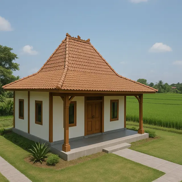 Model Rumah Joglo Minimalis Tepi Sawah
