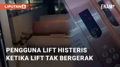 Pengguna TikTok dj_tatabawel32 dan temannya terjebak di lift lantai 9. Lift tidak mau turun meskipun sudah menekan tombol 4 dan 5