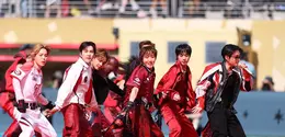 Melihat pesona menyala BTS gebrak panggung FIFA World Cup 2026 Halftime Show (Photo by Carl Recine / GETTY IMAGES NORTH AMERICA / Getty Images via AFP)