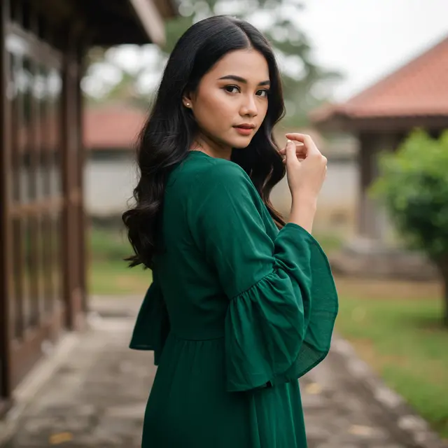 Gamis Lengan Rempel (Foto: Rizka Nur Laily via Gemini)