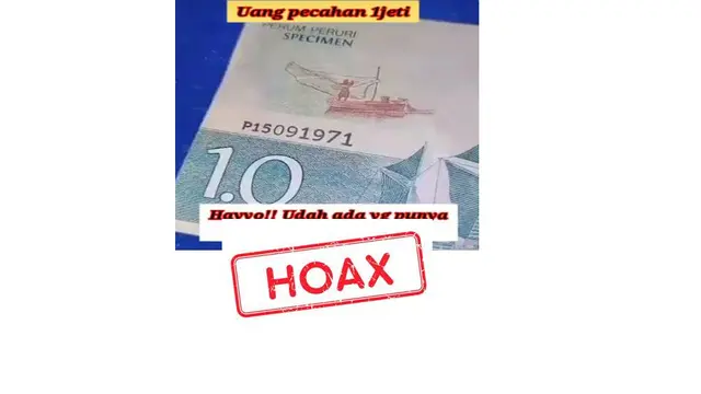 Cek Fakta uang baru nominal Rp 1 juta