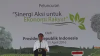 Presiden Jokowi  mengunjungi Brebes, Jawa Tengah, dalam rangka peluncuran Program Sinergi Aksi untuk Ekonomi Rakyat pada Senin (11/4/2016).
