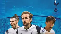 Tottenham Hotspurs - Gareth Bale, Harry Kane, Son Heung-min (Bola.com/Adreanus Titus)