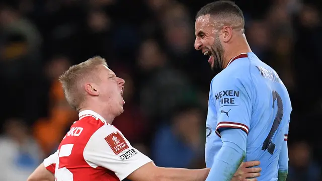 Foto: Ketika Oleksandr Zinchenko Dijailin Pemain Manchester City di Piala FA