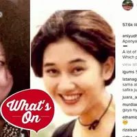 Foto tersebut memperlihatkan wajah Ibu Ani waktu muda dan dibandingkan dengan foto mendiang Nike Ardilla.