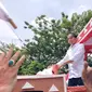 Capres nomor urut 1 Jokowi mendapat sambutan meriah dari para pendukungnya di Palembang (Liputan6.com / Nefri Inge)