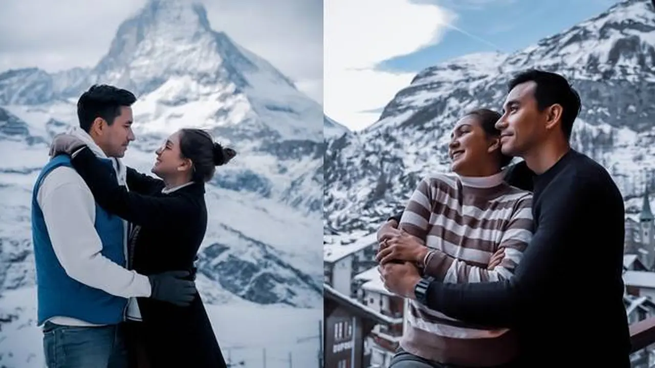 Anniversary Ke-15, Ini 7 Kemesraan Darius Sinathrya dan Donna Agnesia di Swiss