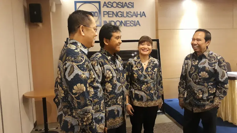 Pengurus Asosiasi pengusaha Indonesia (Apindo) dalam acara Reformasi dan Pengembangan Kualitas Sumber Daya Manusia untuk Memperkuat Kinerja Pertumbuhan 2019. (Dwi Aditya Putra/Merdeka.com)