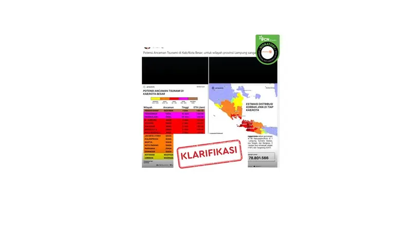 Cek fakta poster potensi ancaman tsunami