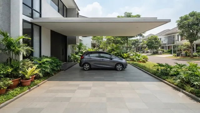 Model Carport Minimalis yang Tidak Terlihat Seperti Area Parkir