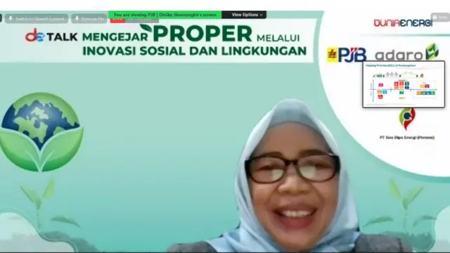 DE Talk betema “Mengejar PROPER dengan Inovasi Sosial dan Lingkungan”, Selasa (8/6/2021).