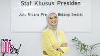 Sebagai Staf Khusus Presiden dan Juru Bicara bidang Sosial, Angkie Yudistia bertekad untuk mewujudkan kesetaraan bagi teman-teman disabilitas di Indonesia.  (Foto oleh Daniel Kampua; Desain Grafis Nurman Abdul Hakim)