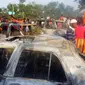 Salah satu lokasi kejadian kecelakaan truk BBM berujung kebakaran yang menewaskan setidaknya 99 orang di Freetown, Sierra Leone (AFP)
