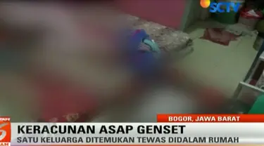 ketiga korban yaitu suami istri Sariun dan Rika Liswati beserta sang anak Rabil diduga tewas akibat menghirup gas beracun dari genset 