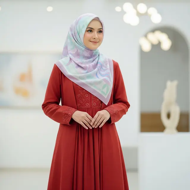 Baju Warna Bata Cocok dengan Jilbab Warna Apa