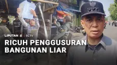 Pembongkaran belasan bangunan liar di Kapuk, Jakarta Barat, diwarnai kericuhan. Sejumlah warga yang mengaku sebagai ahli waris tidak terima dan adu mulut dengan petugas.