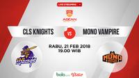 Jadwal ABL, CLS Kights Vs Mono Vampire. (Bola.com/Dody Iryawan)