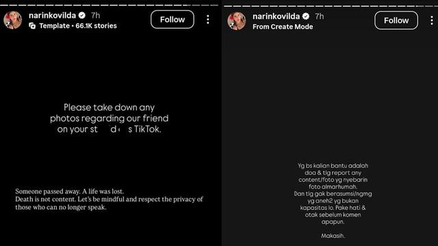 Unggahan Karin Novilda. (Instagram/ narinkovilda)