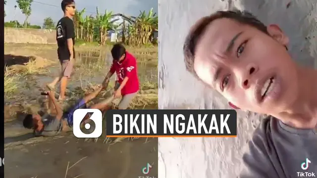 VIDEO: Kocak, Remaja Berniat Buat Video Cinematik di Sawah Hasilnya Bikin Ngakak
