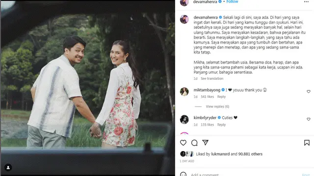 Deva Mahenra dan Mikha Tambayong