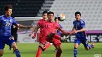 Striker Jeong Sang-bin Timnas Korea Selatan U-23 saat menghadapi Timnas Jepang U-23 di Piala Asia U-23 2024, Senin (22/4/2024) malam WIB. (Dok. KFA)