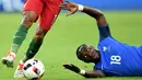  Moussa Sissoko saat bermain bersama Timnas Prancis pada Piala Eropa 2016 melawan Portugal di Stade de France in Saint-Denis, Prancis, (10/7/2016). (EPA/Filip Singer)