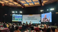 Bakal Calon Presiden Ganjar Pranowo dalam Sarasehan 100 Ekonom Indonesia, di Jakarta, Rabu (8/11/2023). (arief/Liputan6.com)