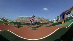 Toni Syarifudin dari Indonesia saat melewati rintangan pada kategori BMX Seeding Phase Runs putra di Olympic BMX Centre - Rio de Janeiro, Brasil (17/08/2016).  (REUTERS/Eric Gaillard )