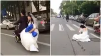 Sebuah video rekaman kejadian di jalan raya Beijing mungkin menjadi bukti bahwa pasangan harus lebih melatih kepekaan. (Sumber People's Daily via Facebook)