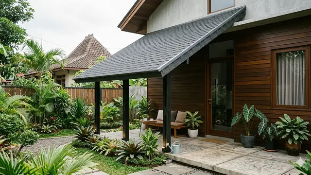 Ide Teras Rumah Minimalis Modern dengan Gazebo Mini