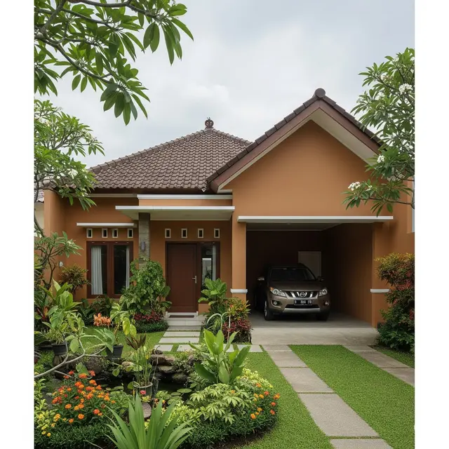Desain Rumah Sederhana Ada Garasi Mobil. Foto: Gemini