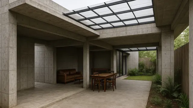 Desain Rumah Industrial dengan Beton Ekspos (Foto: ChatGPT)