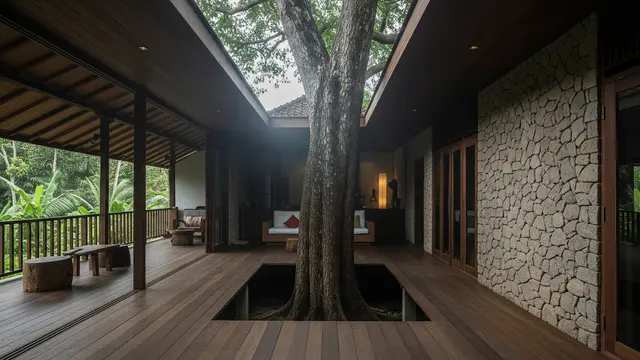 Rumah Sempit Tapi Tetap Sejuk Dengan Satu Pohon Besar