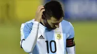 Striker tim nasional Argentina, Lionel Messi. (AFP/Rodrigo Buendia)