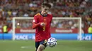 Gavi. Gelandang tengah Spanyol yang masih berusia 18 tahun dan sejak awal musim 2021/2022 membela Barcelona ini diperirakan akan masuk skuad Tim Matador dalam putaran final Piala Dunia 2022 Qatar. Bersama Barcelona ia telah tampil dalam 62 laga di semua ajang dengan torehan 2 gol dan 7 assist. Sementara bersama Timnas Spanyol ia telah mengoleksi 12 caps dengan torehan 1 gol sejak melakukan debut pada 6 Oktober 2021. (AFP/Jorge Guerrero)