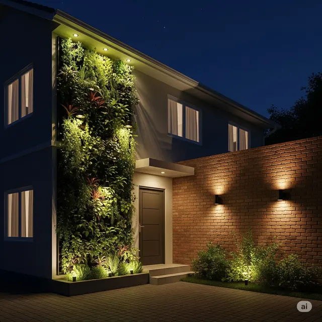 Inspirasi Rumah Sederhana Malam Hari. Foto: Gemini