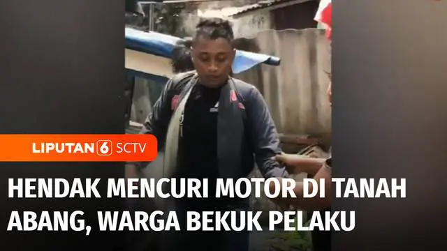 Seorang pria ditangkap warga saat hendak mencuri sepeda motor di Jalan Karet Pasar Baru, Tanah Abang, Jakarta Pusat. Pelaku sempat berupaya kabur dan sembunyi di area kandang ayam milik warga.