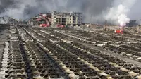 Ledakan di Tianjin yang juga disebabkan amonium nitrat. Dok: AP Photo via South China Morning Post