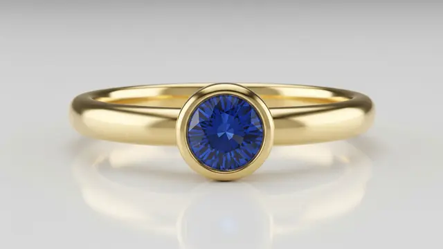 Model Cincin Emas dengan Batu Safir