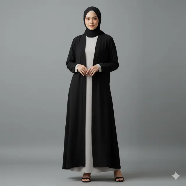 7 Model Gamis Abaya Hitam Polos, Inspirasi Tampilan Elegan dan Minimalis