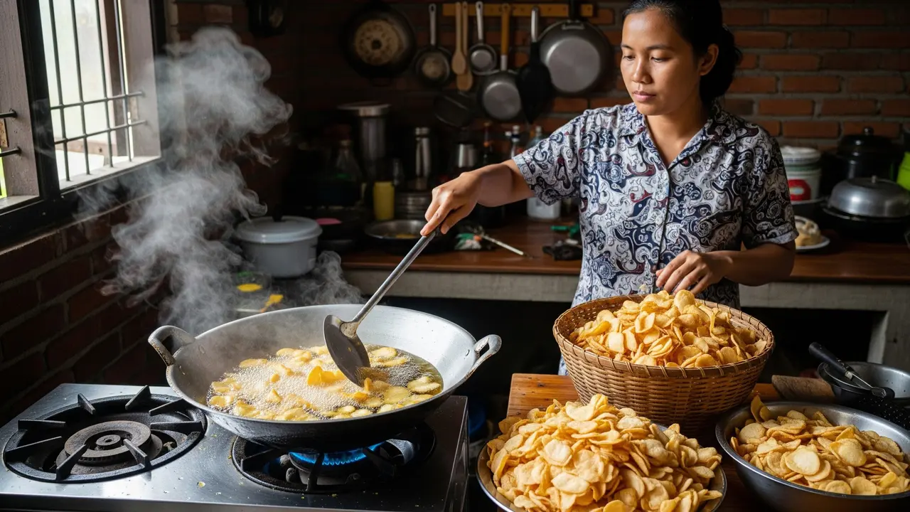 5 Cara Goreng Emping Melinjo agar Renyah Sempurna, Gurih dan Tidak Pahit