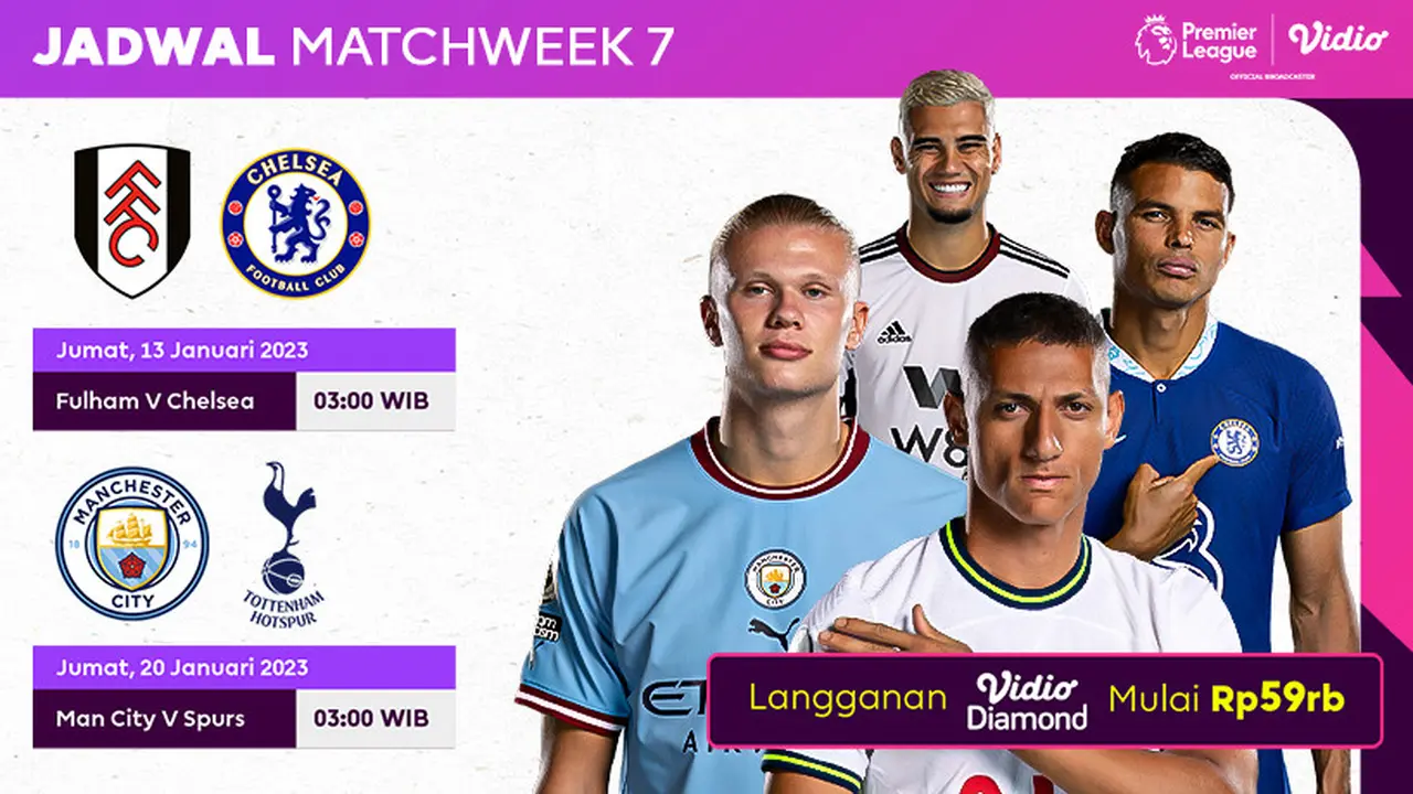 Link Live Streaming Laga Tunda Week 7 Liga Inggris 2022/23 Fulham Vs Chelsea, Manchester City Vs Tottenham