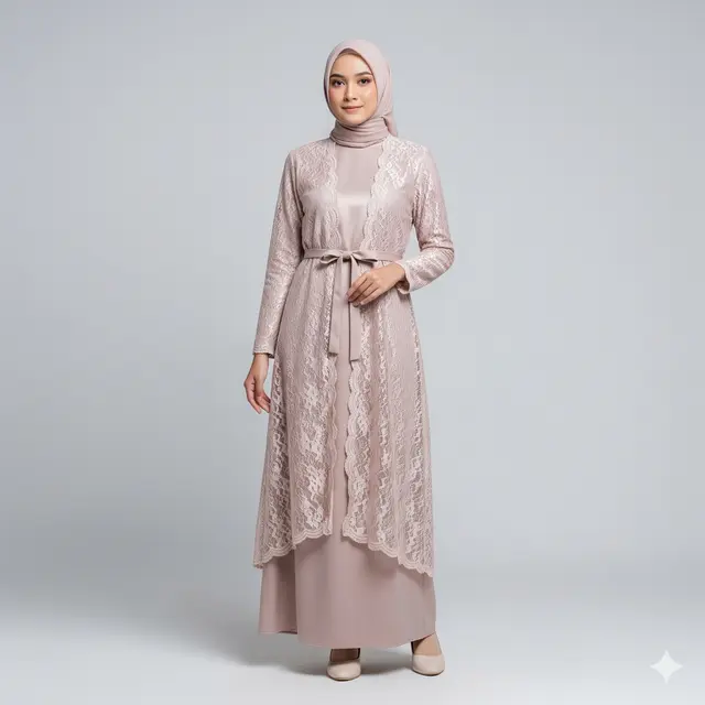 Model Gamis Syari Brokat Kombinasi Satin Pilihan Terbaik. Gemini