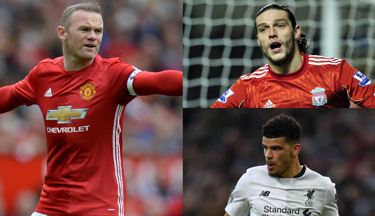 Inggris dikenal mampu menghasilkan striker yang memiliki kualitas yang mumpuni. Muali dari Michael Owen, Alan Shearer hingga Wayne Rooney. Tak mengherankan banyak striker berkebangsaan Inggris ditebus dengan harga  mahal. (Kolase Foto AFP)