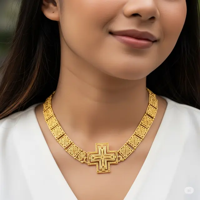 Model Kalung Emas yang Tidak Mudah Putus Rantai Byzantine Padat. Foto: Gemini
