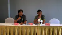 Kapten PSIS, Haudi Abdillah, dalam sesi konferensi pers jelang laga PSM vs PSIS, Sabtu (24/3/2018). (Bola.com/Abdi Satria)
